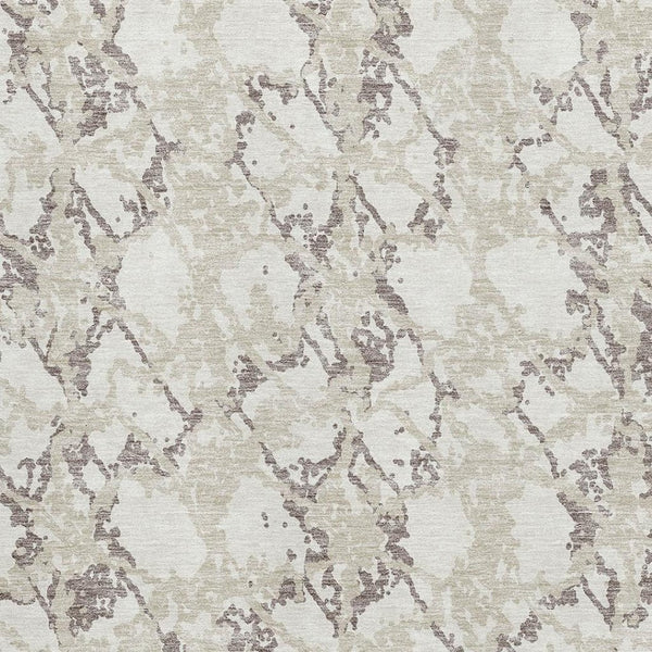HomeRoots 8' X 10' Abstract Washable Area Rug in Ivory Taupe & Beige - Durable, UV Protected & Easy Care 676660