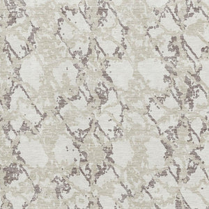 HomeRoots 9' X 12' Abstract Washable Area Rug in Ivory Taupe & Beige - Durable, UV-Protected, Easy-Care Design 676661