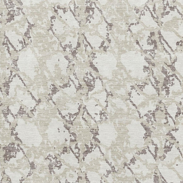 HomeRoots 9' X 12' Abstract Washable Area Rug in Ivory Taupe & Beige - Durable, UV-Protected, Easy-Care Design 676661
