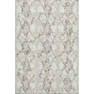 HomeRoots 10' X 14' Abstract Ivory Taupe Beige Area Rug - Durable, Washable, UV-Protected for Family Spaces 676662