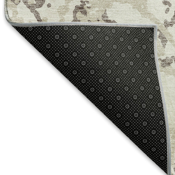 HomeRoots 10' X 14' Abstract Ivory Taupe Beige Area Rug - Durable, Washable, UV-Protected for Family Spaces 676662