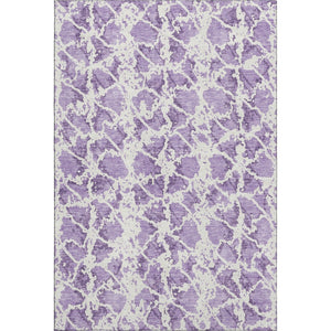 HomeRoots 8' X 10' Lilac & Ivory Abstract Area Rug – Washable, UV-Protected, Stain-Resistant for Easy Care! 676666