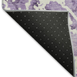 HomeRoots 8' X 10' Lilac & Ivory Abstract Area Rug – Washable, UV-Protected, Stain-Resistant for Easy Care! 676666