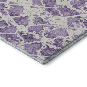 HomeRoots 8' X 10' Lilac & Ivory Abstract Area Rug – Washable, UV-Protected, Stain-Resistant for Easy Care! 676666