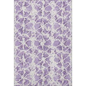 HomeRoots 8' X 10' Lilac & Ivory Abstract Area Rug – Washable, UV-Protected, Stain-Resistant for Easy Care! 676666