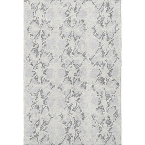 HomeRoots 5' X 8' Silver Gray and Ivory Abstract Area Rug – Washable, UV Protected, Ideal for Modern Living Spaces 676670