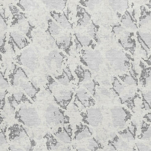 HomeRoots 8' X 10' Stylish Silver Gray & Ivory Abstract Washable Area Rug with UV Protection & Durability 676672