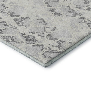 HomeRoots 9' X 12' Silver Gray & Ivory Abstract Area Rug – Stain Resistant, UV Protected, Modern Elegance 676673