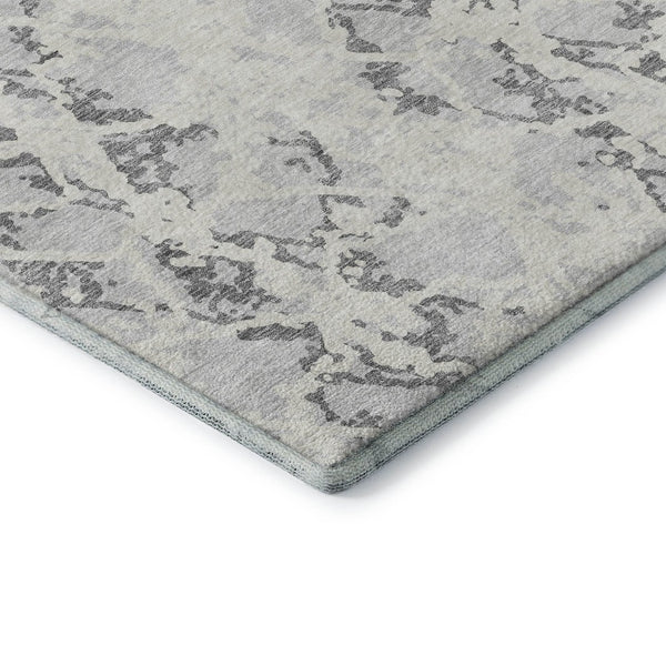 HomeRoots 9' X 12' Silver Gray & Ivory Abstract Area Rug – Stain Resistant, UV Protected, Modern Elegance 676673