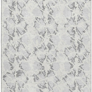 HomeRoots 9' X 12' Silver Gray & Ivory Abstract Area Rug – Stain Resistant, UV Protected, Modern Elegance 676673