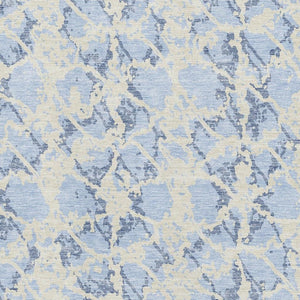 HomeRoots 5' X 8' Sky Blue & Ivory Abstract Washable Rug - Durable, UV Protected, Stain Resistant for Stylish Homes 676676