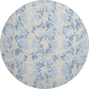 HomeRoots 8' Sky Blue and Ivory Abstract Rug – Washable, UV Protected, Stylish & Stain-Resistant for Any Space 676677