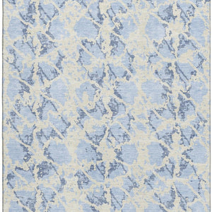 HomeRoots 9' X 12' Sky Blue & Ivory Abstract Area Rug - Stain-Resistant, UV Protected, Durable & Stylish Design 676679