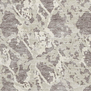 HomeRoots 5' X 8' Modern Abstract Taupe Beige & Ivory Washable Area Rug with UV Protection for Home Decor 676682