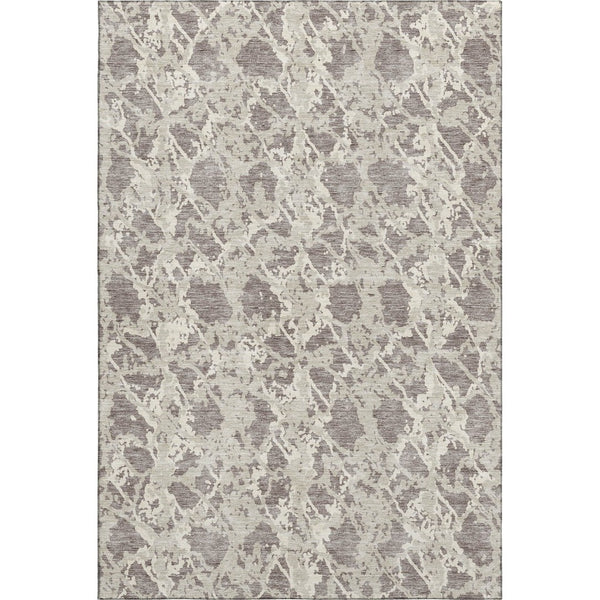 HomeRoots 10' X 14' Washable Taupe Beige Ivory Abstract Area Rug with UV Protection for Modern Living Spaces 676686