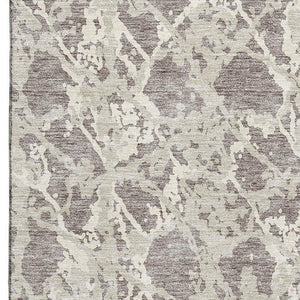 HomeRoots 10' X 14' Washable Taupe Beige Ivory Abstract Area Rug with UV Protection for Modern Living Spaces 676686