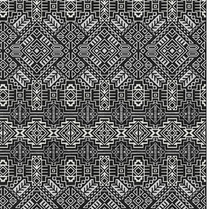 HomeRoots 5' X 8' Black And Ivory Southwestern Area Rug – Washable, UV Protected, Ideal for High-Traffic Spaces 676694