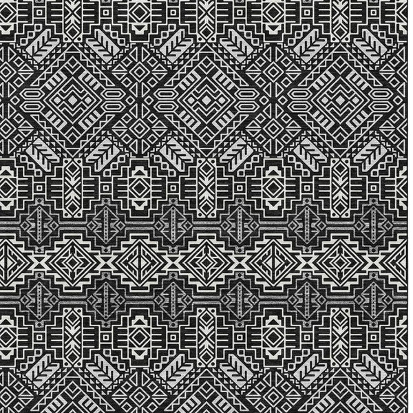 HomeRoots 5' X 8' Black And Ivory Southwestern Area Rug – Washable, UV Protected, Ideal for High-Traffic Spaces 676694