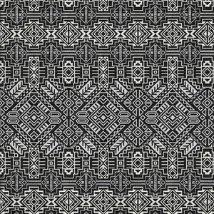 HomeRoots 9' X 12' Black And Ivory Southwestern Area Rug - Durable, Washable, UV-Protected for Family Spaces 676697