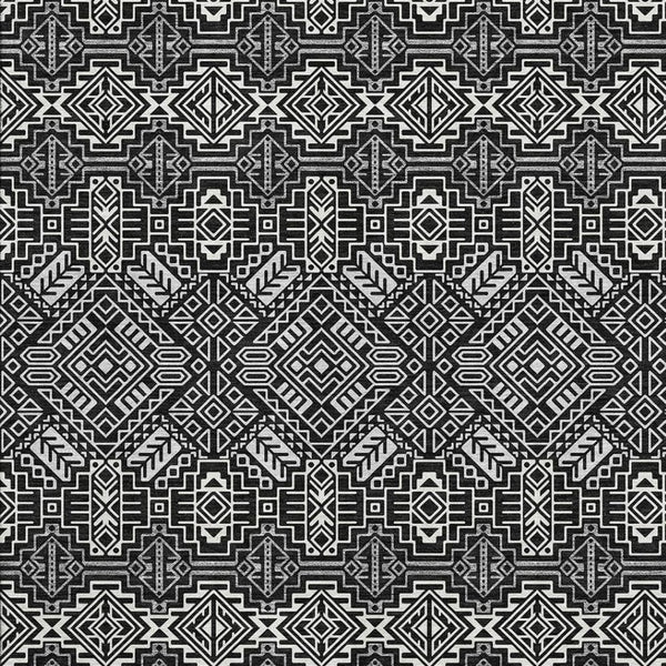 HomeRoots 9' X 12' Black And Ivory Southwestern Area Rug - Durable, Washable, UV-Protected for Family Spaces 676697