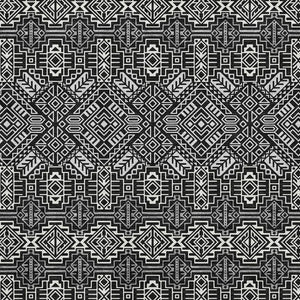 HomeRoots 10' X 14' Black And Ivory Southwestern Washable Area Rug with UV Protection for High-Traffic Spaces 676698