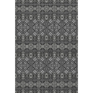 HomeRoots 10' X 14' Black And Ivory Southwestern Washable Area Rug with UV Protection for High-Traffic Spaces 676698