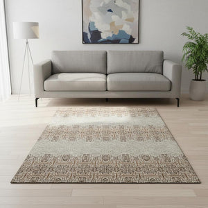 HomeRoots 5' X 8' Brown And Beige Southwestern Area Rug - Durable, Washable, UV Protected for High-Traffic Areas 676700
