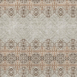 HomeRoots 5' X 8' Brown And Beige Southwestern Area Rug - Durable, Washable, UV Protected for High-Traffic Areas 676700