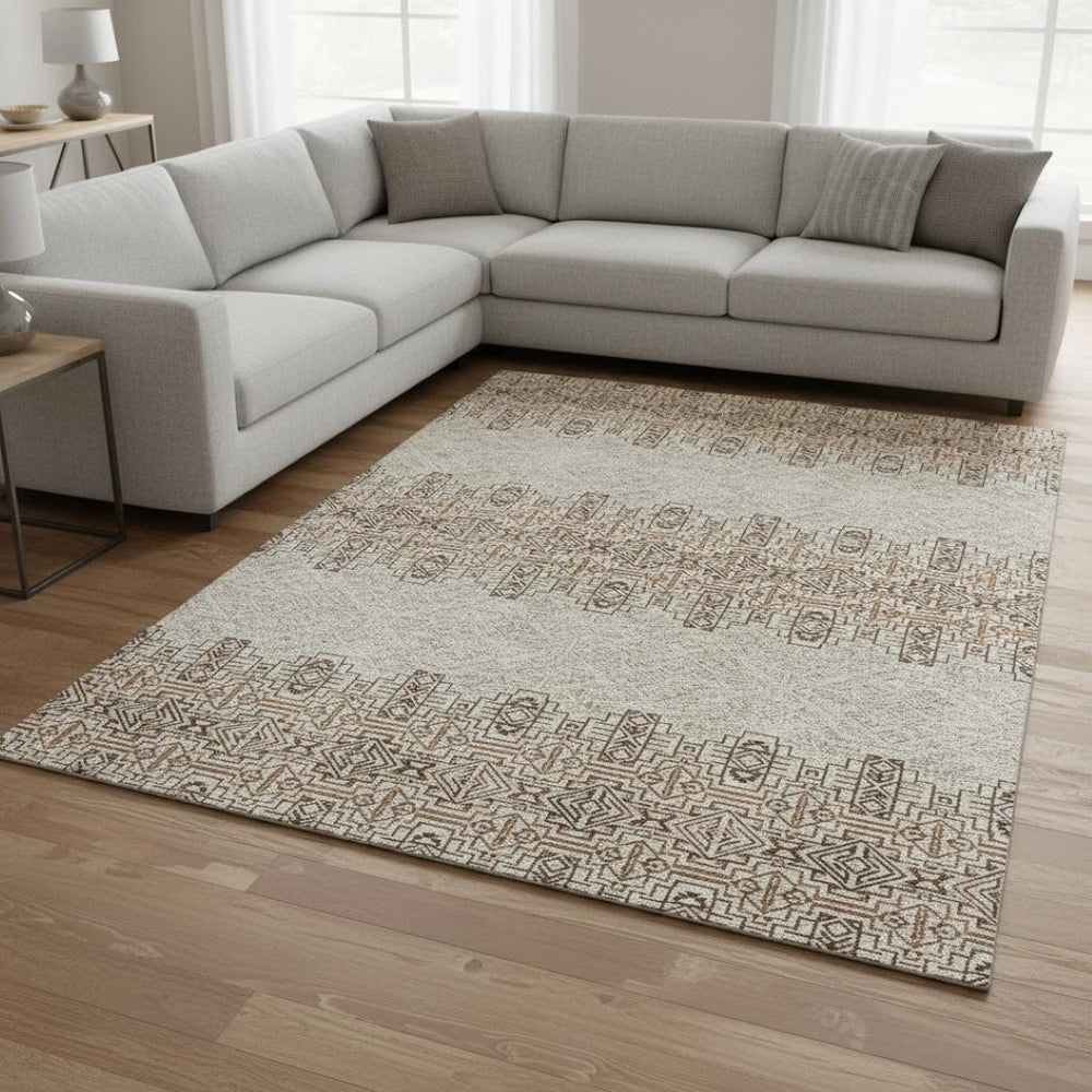 HomeRoots 8' X 10' Southwestern Washable Area Rug – UV Protected, Stain-Resistant, Durable Design for Homes 676702