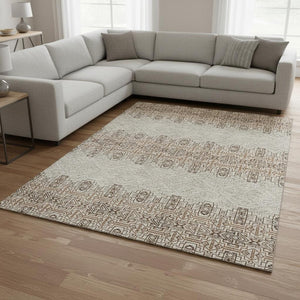 HomeRoots 8' X 10' Southwestern Washable Area Rug – UV Protected, Stain-Resistant, Durable Design for Homes 676702