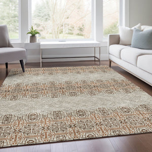 HomeRoots 8' X 10' Southwestern Washable Area Rug – UV Protected, Stain-Resistant, Durable Design for Homes 676702