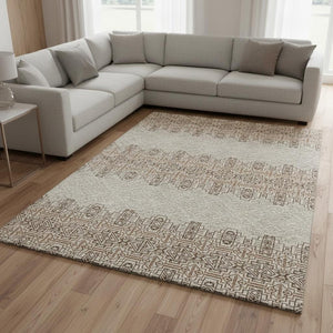 HomeRoots 9' X 12' Southwestern Washable Area Rug with UV Protection - Stylish, Stain-Resistant Design for Homes 676703