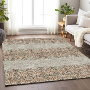 HomeRoots 9' X 12' Southwestern Washable Area Rug with UV Protection - Stylish, Stain-Resistant Design for Homes 676703