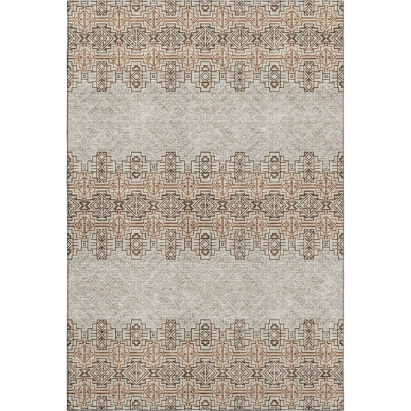 HomeRoots 9' X 12' Southwestern Washable Area Rug with UV Protection - Stylish, Stain-Resistant Design for Homes 676703
