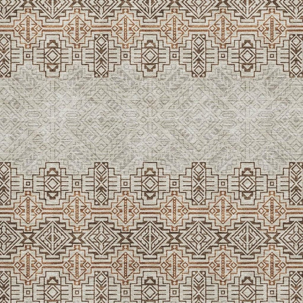 HomeRoots 9' X 12' Southwestern Washable Area Rug with UV Protection - Stylish, Stain-Resistant Design for Homes 676703