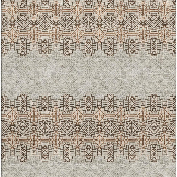 HomeRoots 9' X 12' Southwestern Washable Area Rug with UV Protection - Stylish, Stain-Resistant Design for Homes 676703