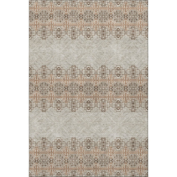 HomeRoots 10' Southwestern Washable Area Rug in Brown & Beige – UV Protected, Durable & Stylish for Homes 676704