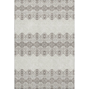 HomeRoots 5' X 8' Southwestern Area Rug in Chocolate Beige & Ivory - Washable, UV-Protected, Stain-Resistant! 676706