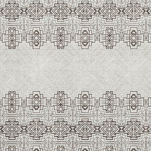 HomeRoots 5' X 8' Southwestern Area Rug in Chocolate Beige & Ivory - Washable, UV-Protected, Stain-Resistant! 676706