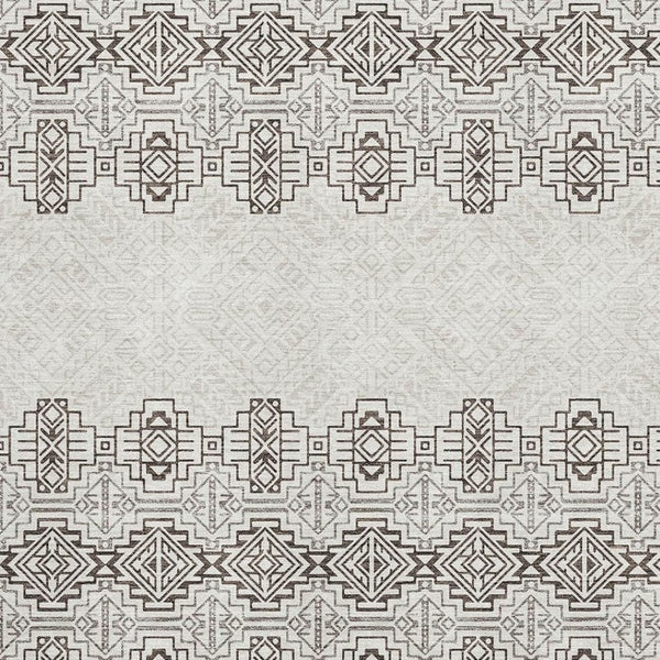 HomeRoots 5' X 8' Southwestern Area Rug in Chocolate Beige & Ivory - Washable, UV-Protected, Stain-Resistant! 676706