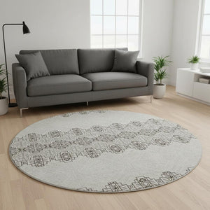 HomeRoots 8' Chocolate Beige and Ivory Southwestern Washable Area Rug with Stain Resistance & UV Protection 676707