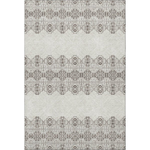 HomeRoots 8' X 10' Chocolate Beige & Ivory Southwestern Area Rug - Washable, Stain Resistant, UV Protected! 676708