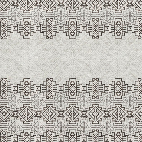 HomeRoots 9' X 12' Chocolate Beige & Ivory Southwestern Area Rug - UV Protected, Stain-Resistant Durability! 676709