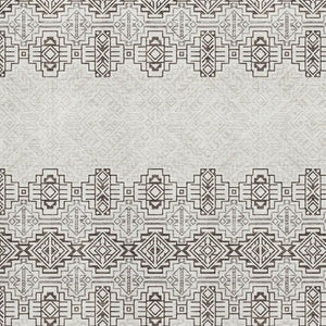 HomeRoots 10' Chocolate Beige and Ivory Southwestern Area Rug - Washable, UV Protected, Durable Design for Homes 676710