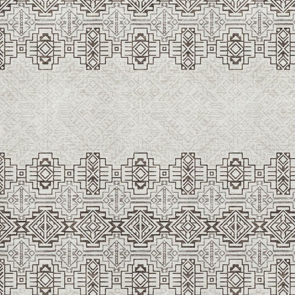 HomeRoots 10' Chocolate Beige and Ivory Southwestern Area Rug - Washable, UV Protected, Durable Design for Homes 676710