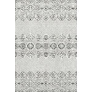 HomeRoots 9' X 12' Gray And Ivory Southwestern Washable Area Rug - Durable, Stylish, UV-Protected & Easy Care 676715