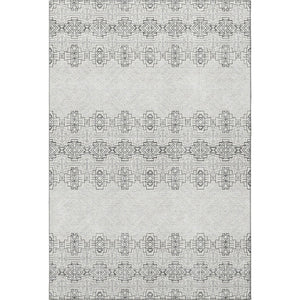 HomeRoots 9' X 12' Gray And Ivory Southwestern Washable Area Rug - Durable, Stylish, UV-Protected & Easy Care 676715