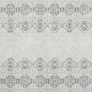 HomeRoots 10' Southwestern Gray and Ivory Washable Area Rug – UV Protected, Stain Resistant, Durable Design! 676716