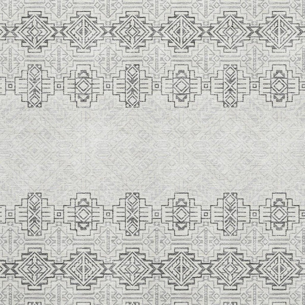 HomeRoots 10' Southwestern Gray and Ivory Washable Area Rug – UV Protected, Stain Resistant, Durable Design! 676716