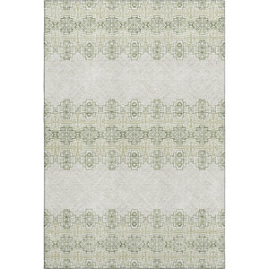 HomeRoots 9' X 12' Green And Ivory Southwestern Area Rug - Washable, UV Protected, Durable & Stylish Home Decor 676721